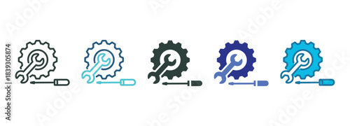 Efficient Tools Icon Set Multiple Style Of