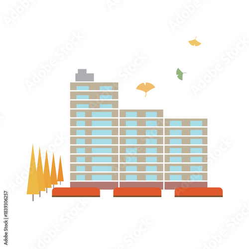 秋のマンション