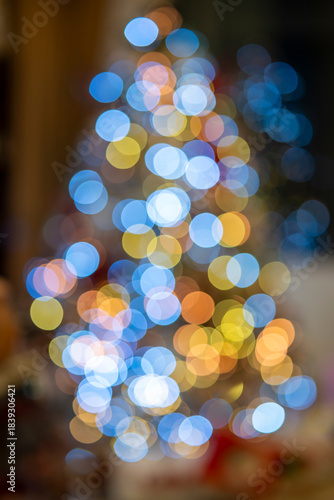 Desenfoque navideño, arbol, bokeh,   