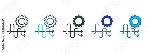Process Simplify Icon Set Multiple Style Of