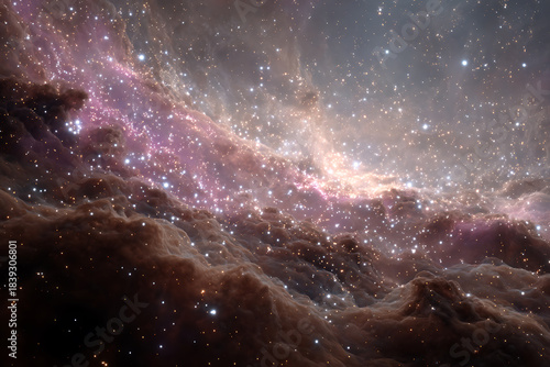 Wallpaper Mural Stunning cosmic nebula with glowing stars and interstellar clouds Torontodigital.ca