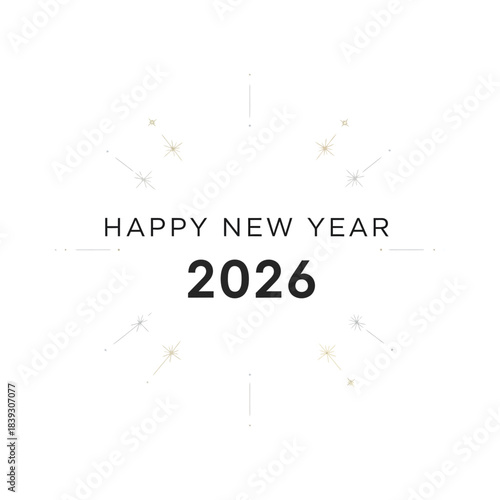  happy new year 2026 isolated on white background