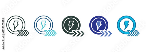 Boost Mode Icon Set Multiple Style Of