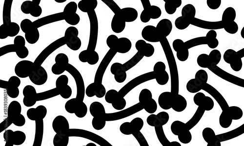 Dog Bone vector dog paw doodle Seamless pattern. Packaging paper design, pet food accessories package.