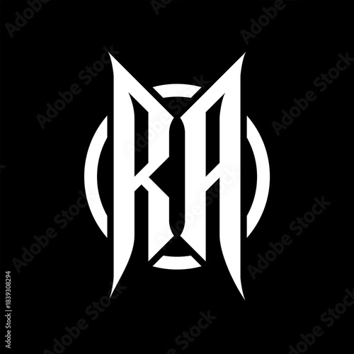RA Monogram Logo on Black Background