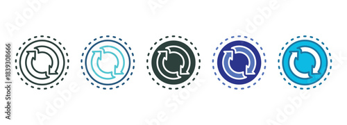 Sync Status Icon Set Multiple Style Of