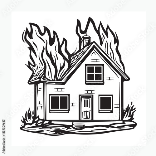 house in a fire