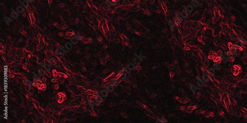 Abstract textured background with glowing red organic lines and dark deep shadows creating a sense of depth and mystery