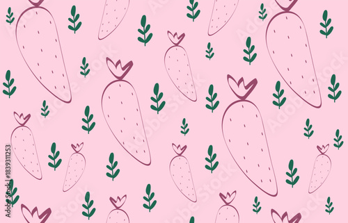 Pink Seamless Strawberry Pattern — Cute Berry Print for Kids Products, Fabric