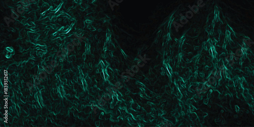 Deep emerald green abstract background with intricate organic textures and glowing luminous lines creating a natural and mysterious atmosphere