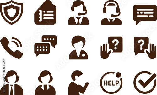 Coffee, food, and drink vector icon set illustration with sweet cake and chocolate symbols