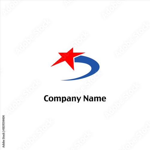 Free Download Dynamic Star and Swoosh Logo Design for Company Branding. - GFXLoad