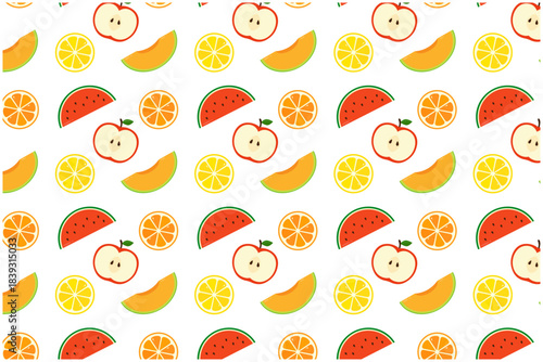 フルーツの断面　パターン壁紙