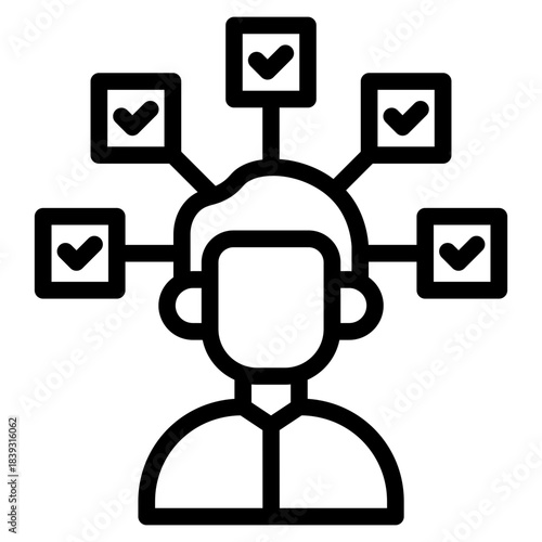 Multitasking human outline icon vector design illustrator