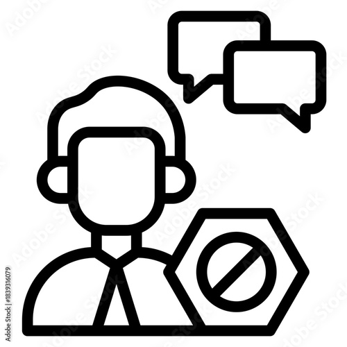 No communication outline icon vector design illustrator