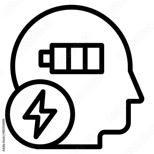 Mntal exhaustion outline icon vector design illustrator