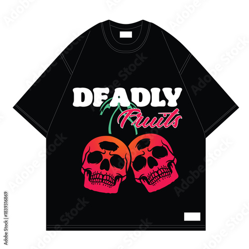 skull deadly fruits design tshirt streetwear
