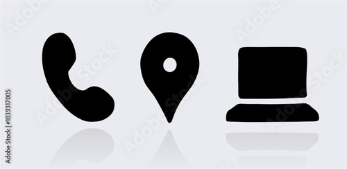 Phone Location Laptop Website icon vector set