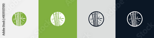 Bamboo grove logos diverse background tints