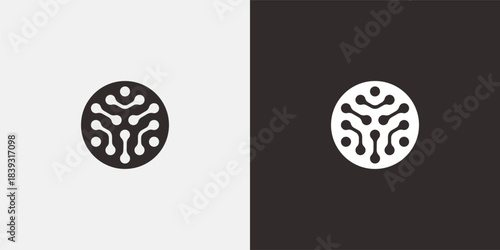 Connected dots circle techy vibe