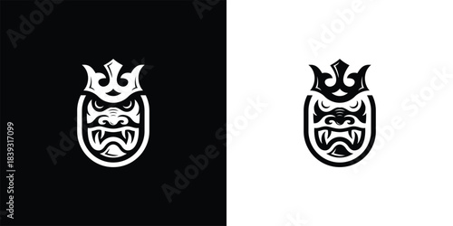 Crowned kings mask black white