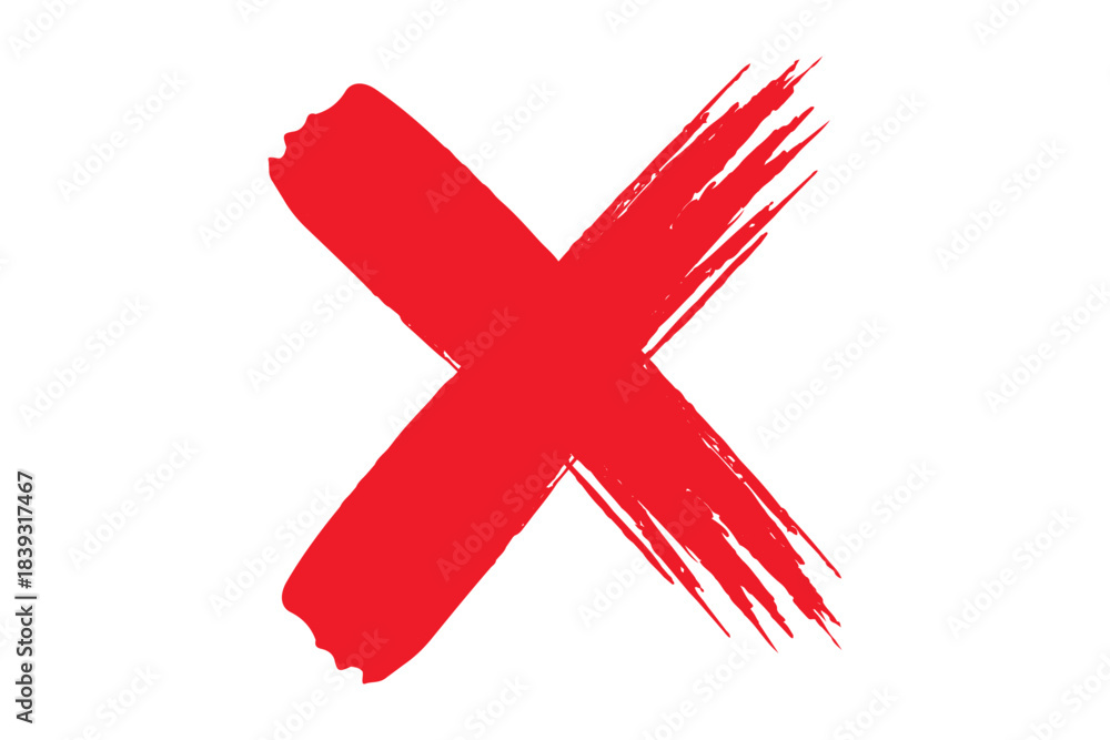 Obraz premium X black mark in grunge style. Hand drawn crossed brush strokes. Crosshairs symbols in brush style with black ink splashes. Cross sign graphic symbol. Vector X mark , grunge graphic