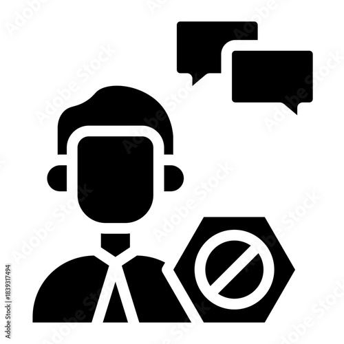 No communication  outline glyph icon vector design illustrator