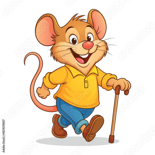 cute mouse mascot in vector style, charming mouse cartoon character, playful mouse clipart