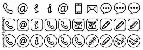 contact icon set vector