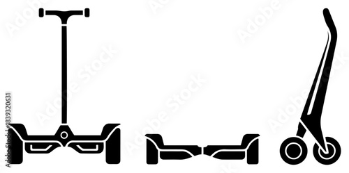 electric scooter icon set simple collection