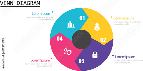 Venn diagram business infographic