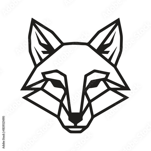 Geometric Fox Head Outline - Modern Animal Logo