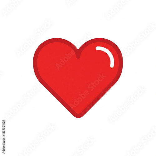 Striking red heart graphic icon illustration, representing profound love, deep affection, and warm passion, ideal for emotional expression and digital design elements