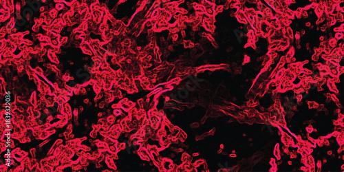 Vibrant hot pink abstract background with sharp glowing outlines and chaotic organic shapes creating a dynamic and energetic visual impression