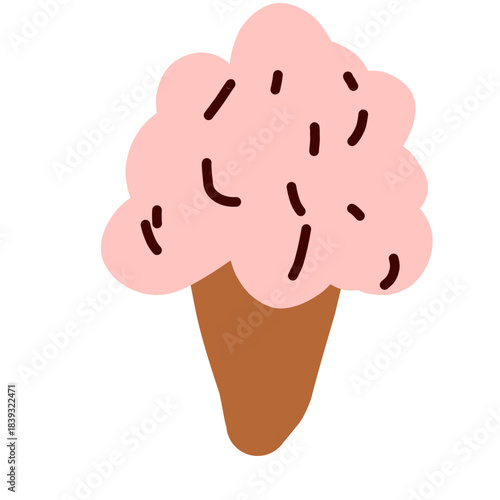 Playful Ice Cream Icon with Sprinkle Topping