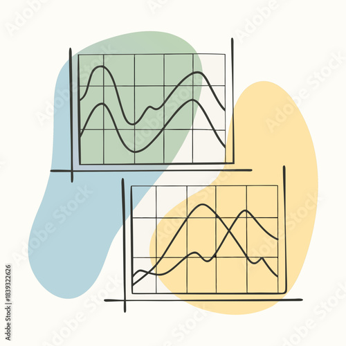 Abstract graphs showing data visualization trends