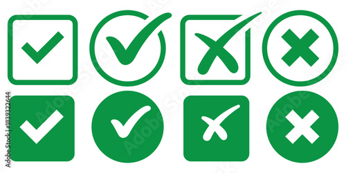 Tick and cross icon set, yes and no icon set