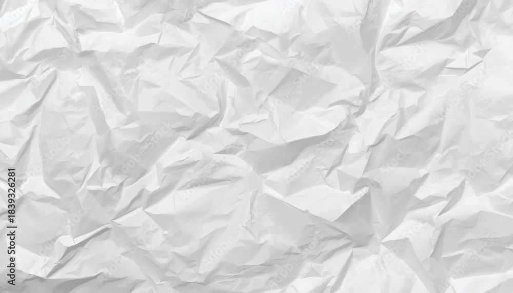 Obraz premium 白いしわくちゃの紙のテクスチャ背景、クローズアップ