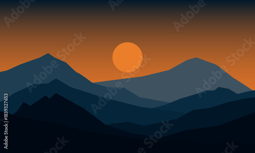 Natural mountain landscape in the afternoon