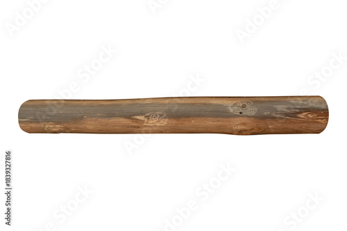 Old wooden log with knots is isolated.