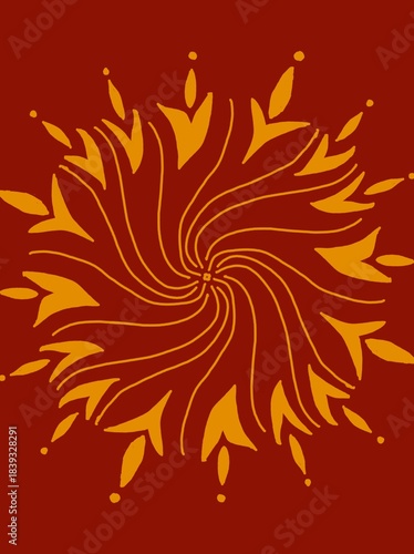 mandala design in red background 