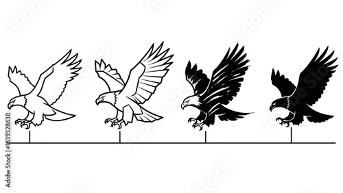 vector silhouettes of birds