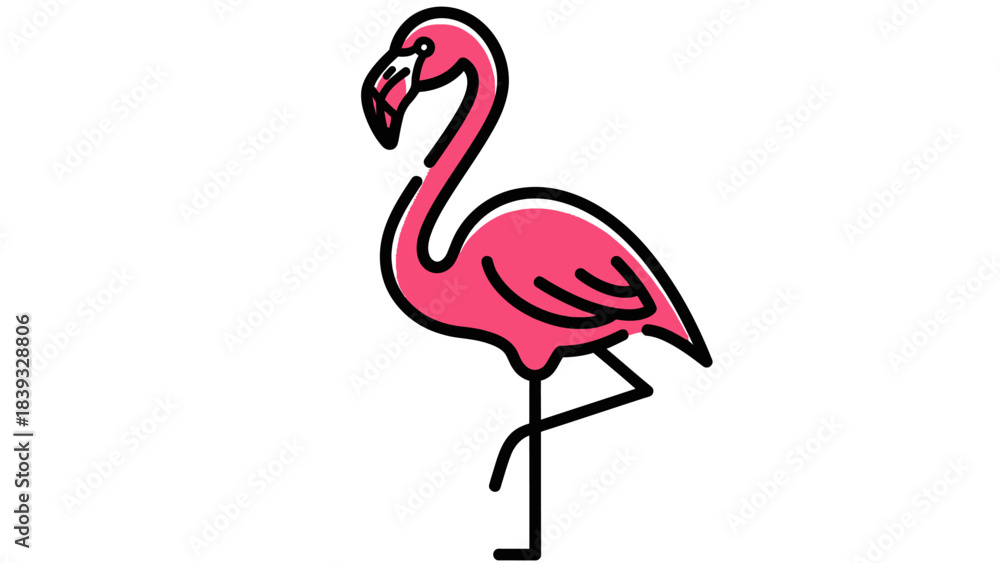 Fototapeta premium pink flamingo vector