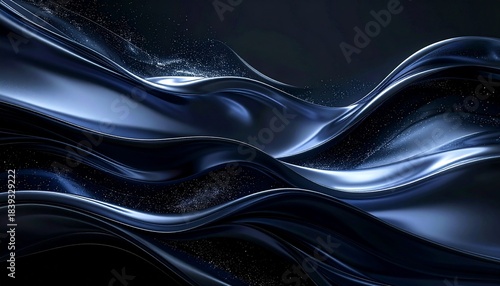 Abstract future dark energy background, massive invisible force hinted by distorted space waves, black, indigo, and subtle silver highlights, elegant minimalism, mysterious advanced science mood