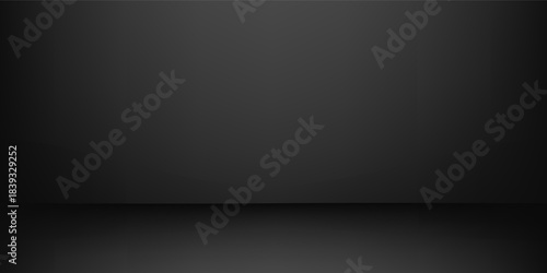 Empty abstract black color studio room background, can use for background and product display simple abstract art