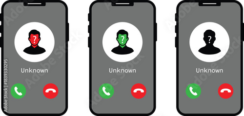 Incoming phone call spam privacy digital security icons vecrtor illustration