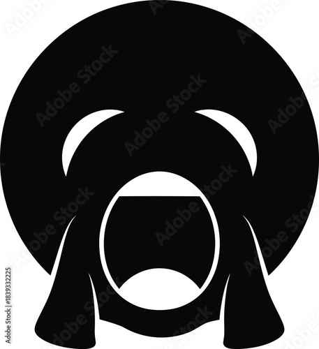 Black and white illustration of a face screaming in horror