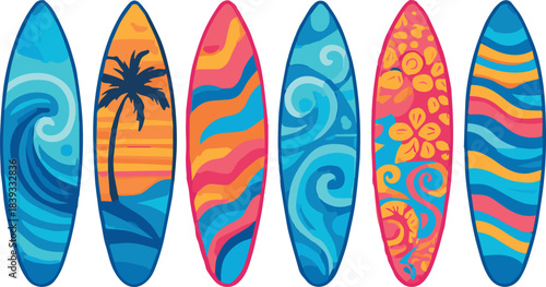 Colorful Surfing Boards