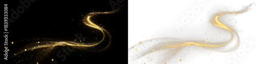PNG Golden Light Trail Overlay PNG on transparent background