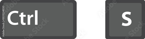 Ctrl S key icon on white background. keyboard shortcut icon for your web site design, logo, app, UI. flat style. Ctrl and S Keyboard button concept.